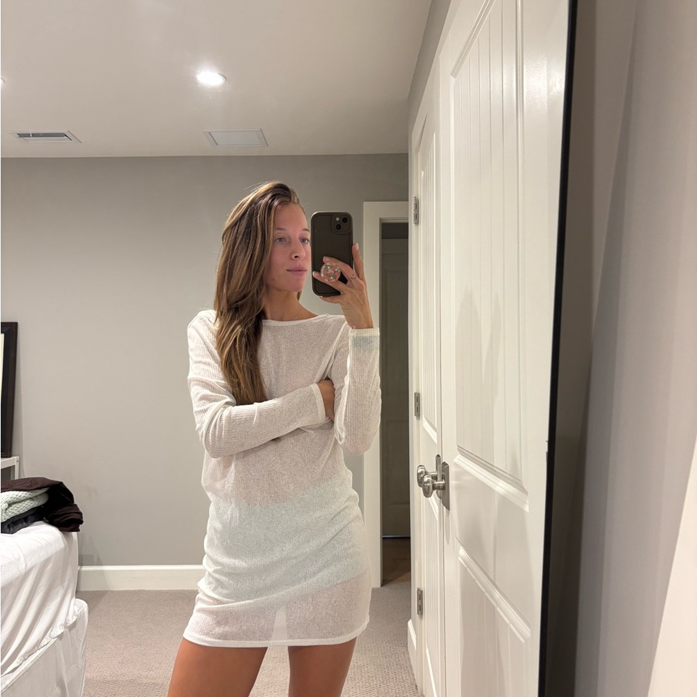 White backless Sheer coverup